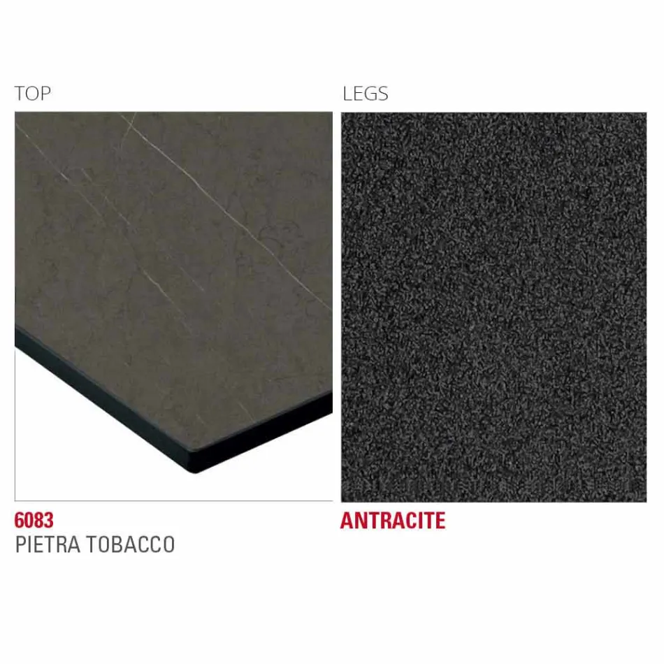 Hpl Küchentisch mit anthrazitfarbenem Metallfuß Made in Italy - Aresto Viadurini