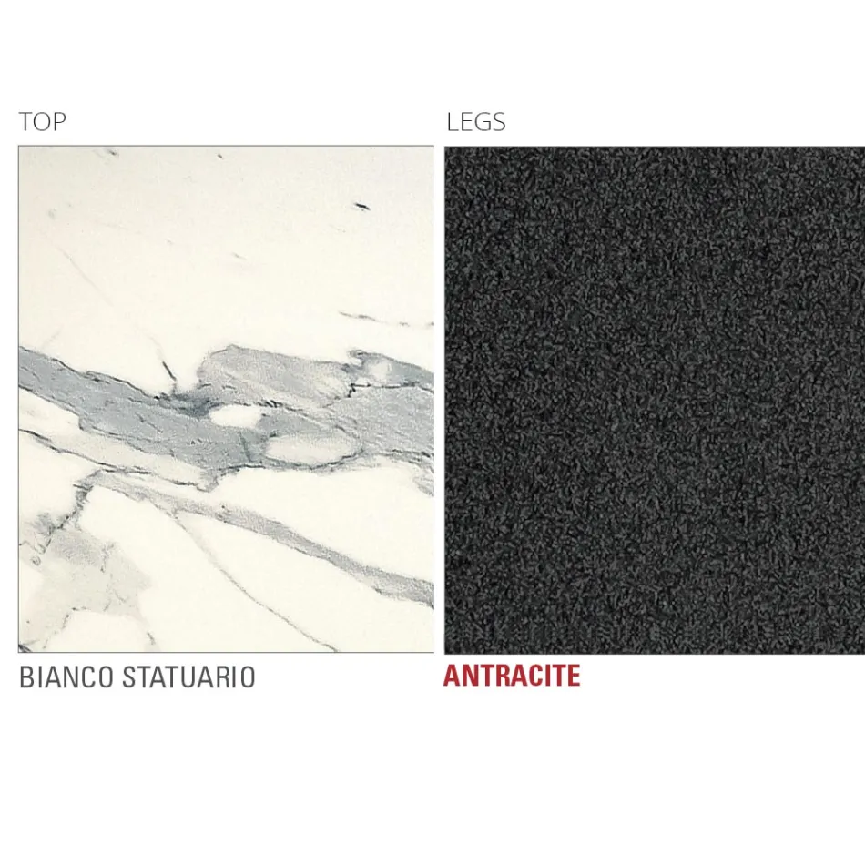 Küchentisch aus Laminat mit Metallstruktur, hergestellt in Italien – Carlino Viadurini