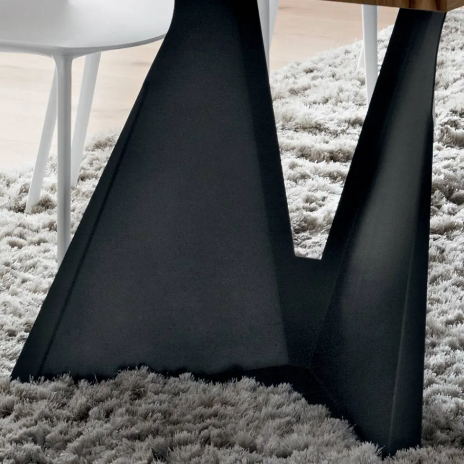 Küchentisch aus Holz und Metall, hergestellt in Italien, hohe Qualität – Dotto Viadurini