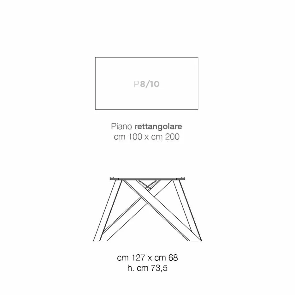 Küchentisch aus MDF und Metall made in Italy, Wilmer Viadurini