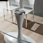 Luxuriöser Küchentisch aus gehärtetem Glas und Marmor, hergestellt in Italien – Brontolo Viadurini