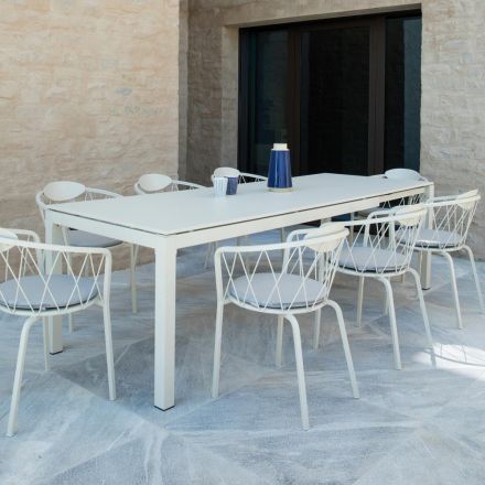 Gartentisch ausziehbar auf 250 cm aus Metall Made in Italy - Beverly Viadurini