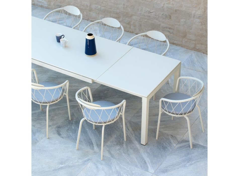 Gartentisch ausziehbar auf 250 cm aus Metall Made in Italy - Beverly Viadurini