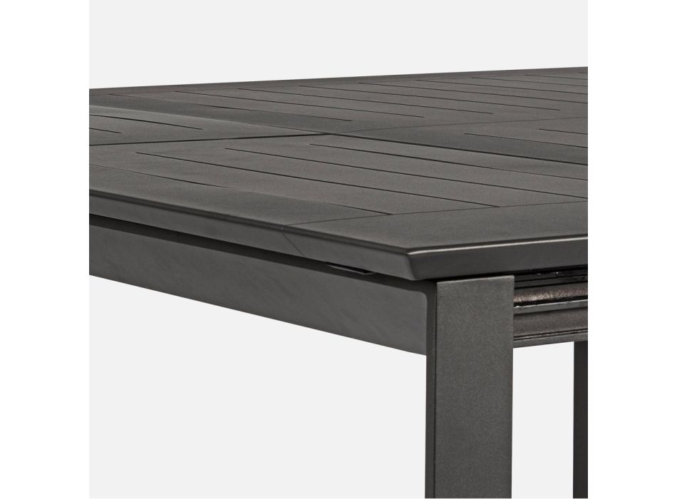 Ausziehbarer Outdoor-Tisch bis 160 cm aus Aluminium, Homemotion – Andries Viadurini