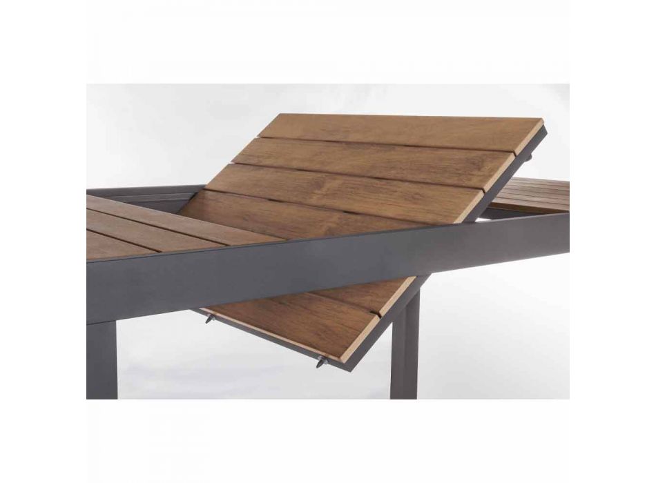 Ausziehbarer Tisch im Freien Bis zu 200 cm mit Platte aus Teakholz - Bobel-Finish
