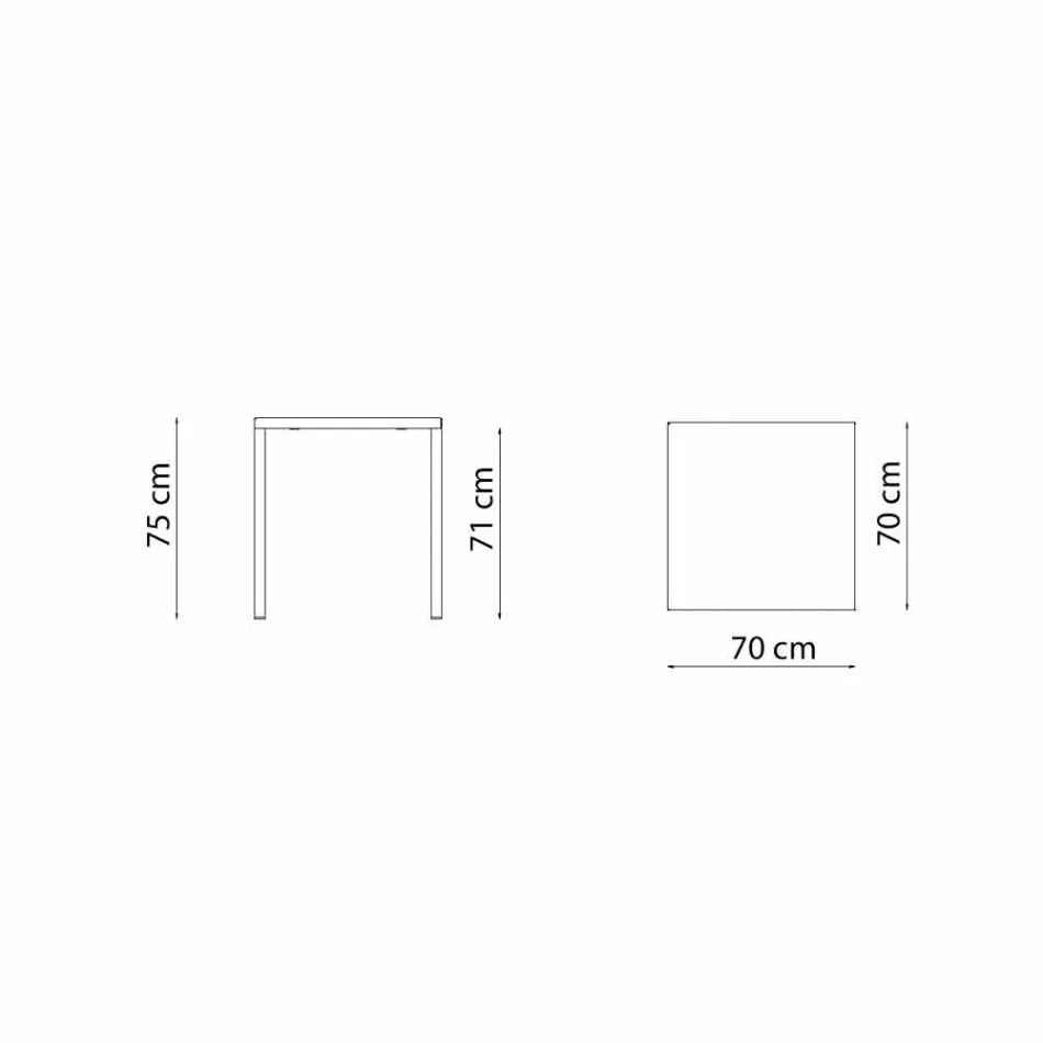 Moderner stapelbarer quadratischer Metall-Außentisch Made in Italy - Aila Viadurini