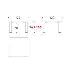 Tisch für den Außenbereich HPL oder Keramik Made in Italy - Plinto von Varaschin Viadurini