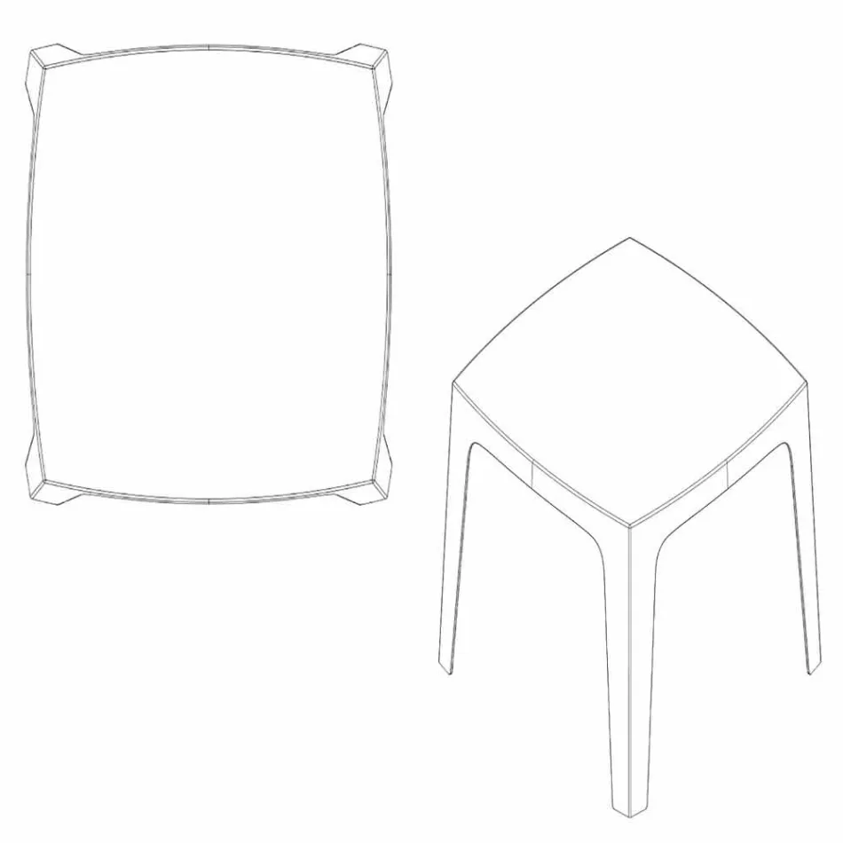 Solider quadratischer Outdoor-Tisch von Vondom aus Polypropylen, Design Viadurini