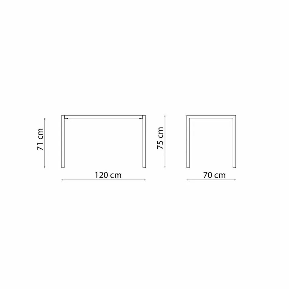 Selbstnivellierender rechteckiger Metall-Außentisch Made in Italy - Binda Viadurini