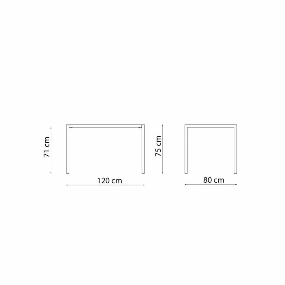 Selbstnivellierender rechteckiger Metall-Außentisch Made in Italy - Binda Viadurini