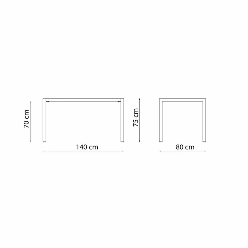 Selbstnivellierender rechteckiger Metall-Außentisch Made in Italy - Binda Viadurini