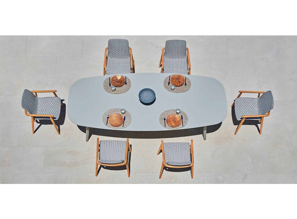 Varaschin Ellisse Design Außentisch aus farbigem Aluminium Viadurini