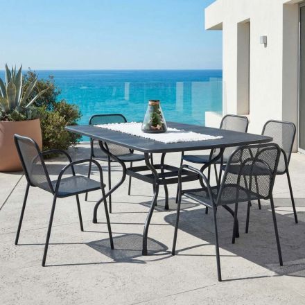 180 cm langer Gartentisch aus Metallgeflecht, hergestellt in Italien - Lirion Viadurini