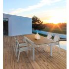 Ausziehbarer Gartentisch aus weißem Aluminium Modern Homemotion - Sciullo Viadurini