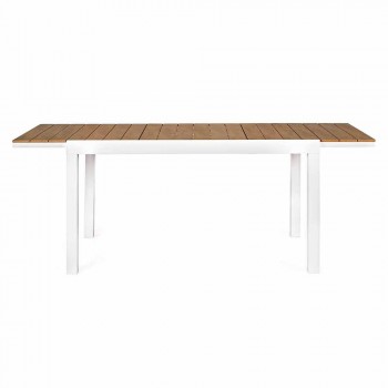 Ausziehbarer Gartentisch aus weißem Aluminium Modern Homemotion - Sciullo