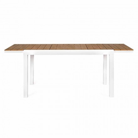 Ausziehbarer Gartentisch aus weißem Aluminium Modern Homemotion - Sciullo Viadurini