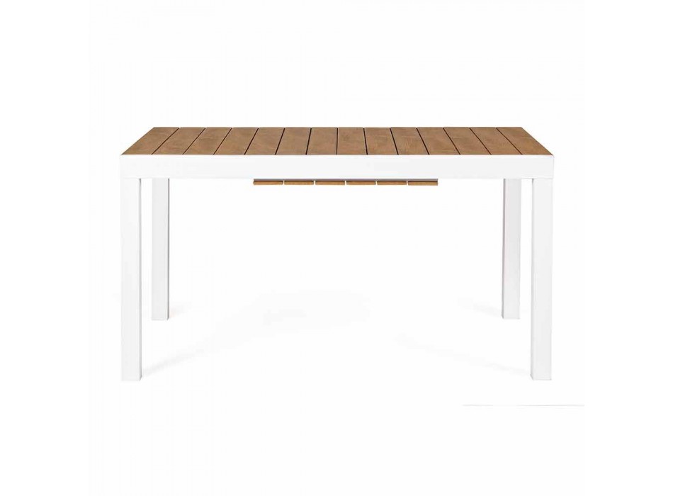 Ausziehbarer Gartentisch aus weißem Aluminium Modern Homemotion - Sciullo