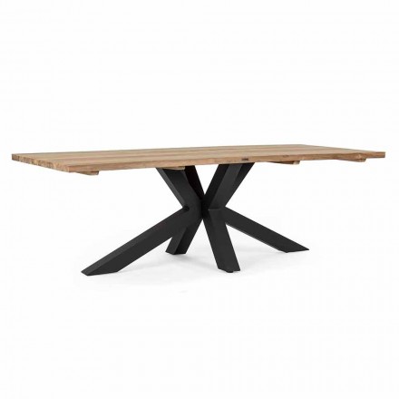 Gartentisch mit Platte aus Teakholz von Homemotion - Cowen Design Viadurini