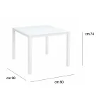 Gartentisch mit Struktur aus lackiertem Aluminium und Glasplatte - Salim Viadurini