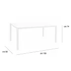 Gartentisch mit Gestell aus lackiertem Aluminium und Glasplatte - Salim Viadurini