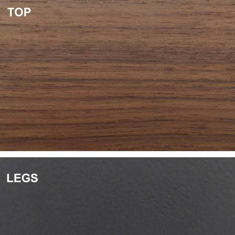 Tonnenförmiger Esstisch mit furnierter Platte, hergestellt in Italien – Settimmio Viadurini