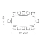 Tonnenförmiger Esstisch mit furnierter Platte, hergestellt in Italien – Settimmio Viadurini