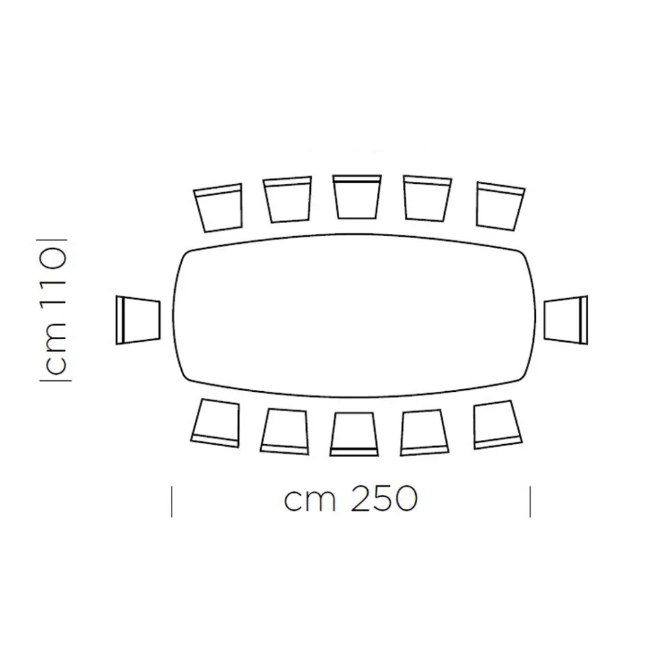 Tonnenförmiger Esstisch mit furnierter Platte, hergestellt in Italien – Settimmio Viadurini