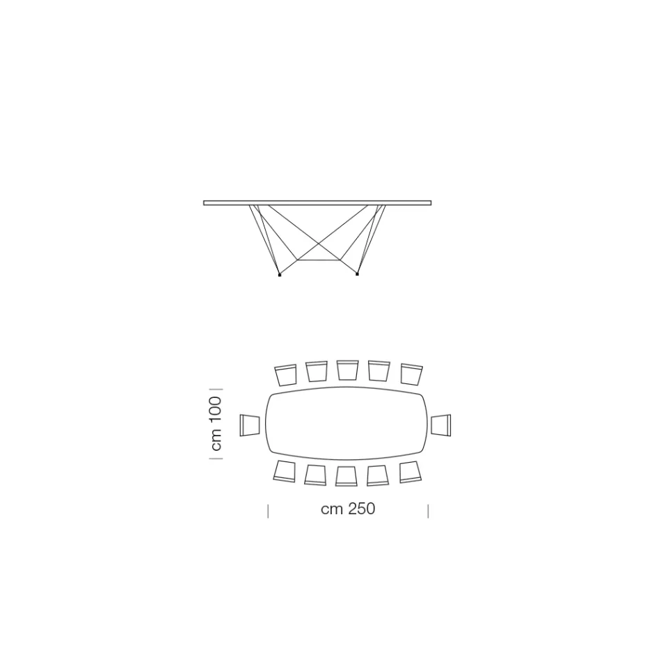 Keramikfass-Esstisch, hergestellt in Italien – Ezzellino Viadurini