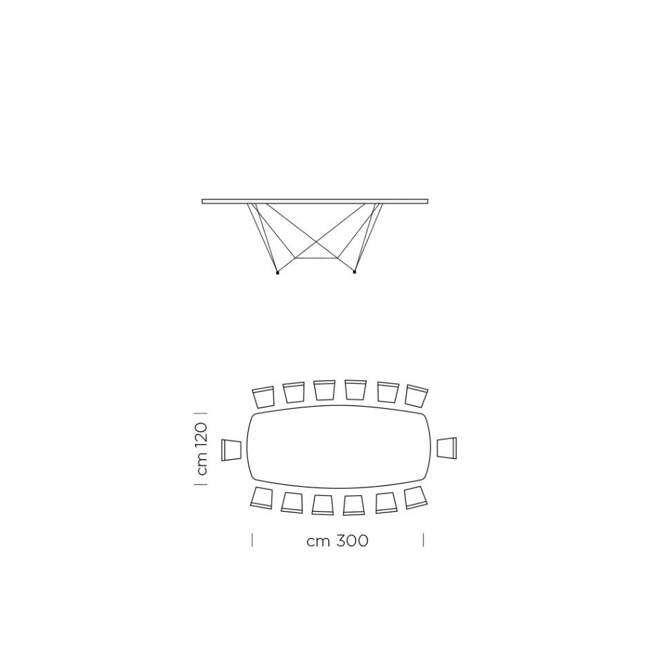 Keramikfass-Esstisch, hergestellt in Italien – Ezzellino Viadurini