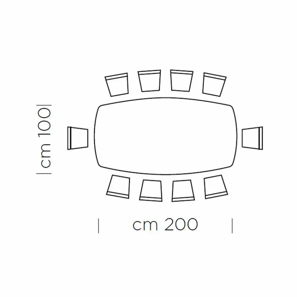 Luxuriöser fassförmiger Esstisch aus Fenix und Stahl, hergestellt in Italien – Settimmio Viadurini