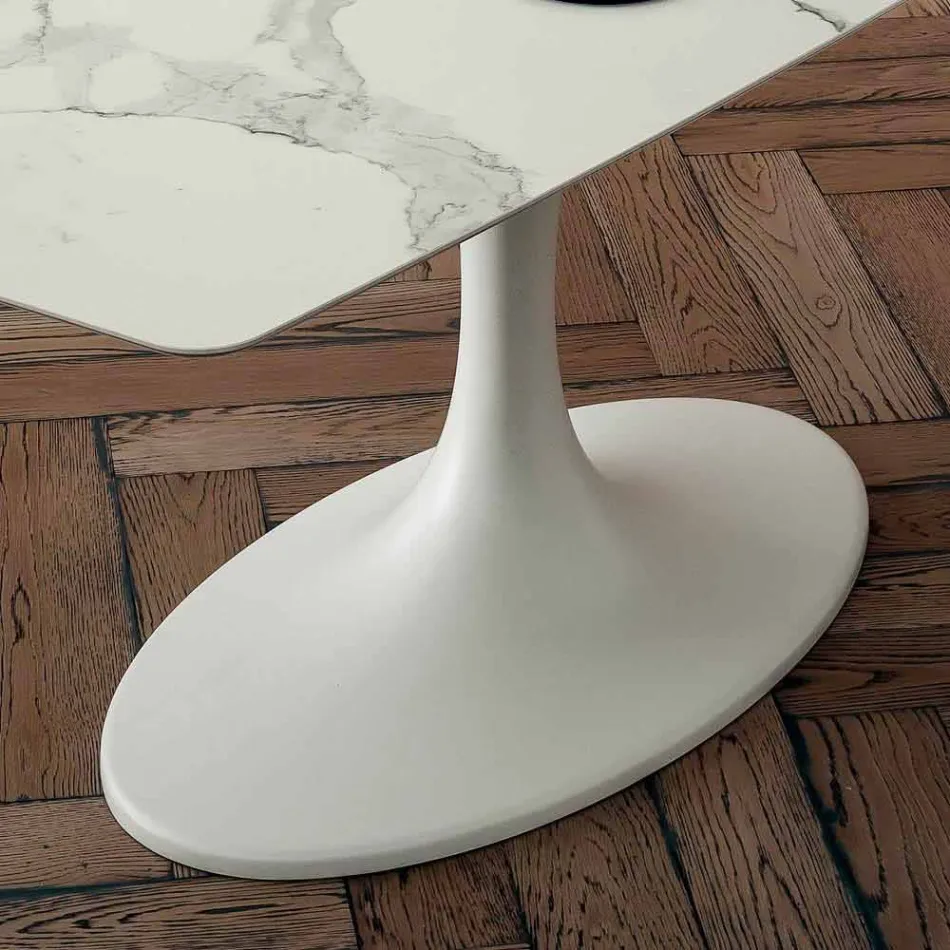 Barrel Esstisch aus Laminam und synthetischem Marmor Made in Italy - Brontolo Viadurini