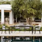 Ausziehbarer Outdoor-Esstisch 318 cm aus Aluminium und Steinzeug – Filomena Viadurini