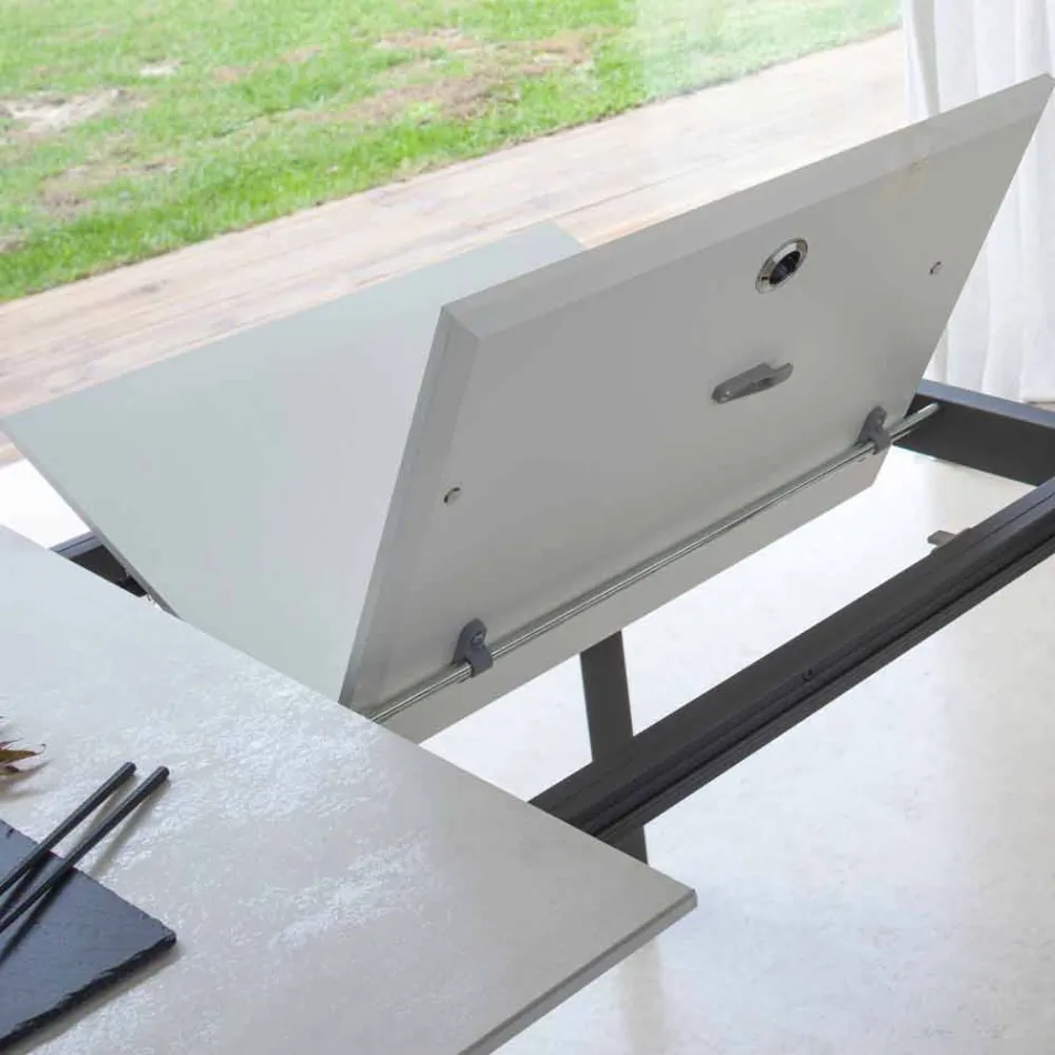 Ausziehbarer Esstisch bis 180 cm aus Keramik Made in Italy - Pitagora Viadurini