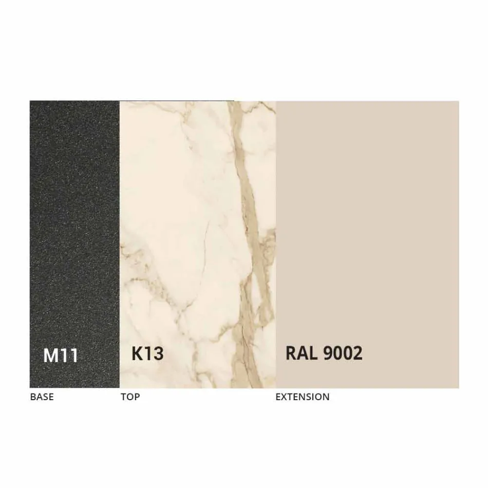 Ausziehbarer Esstisch bis 180 cm aus Keramik Made in Italy - Pitagora Viadurini