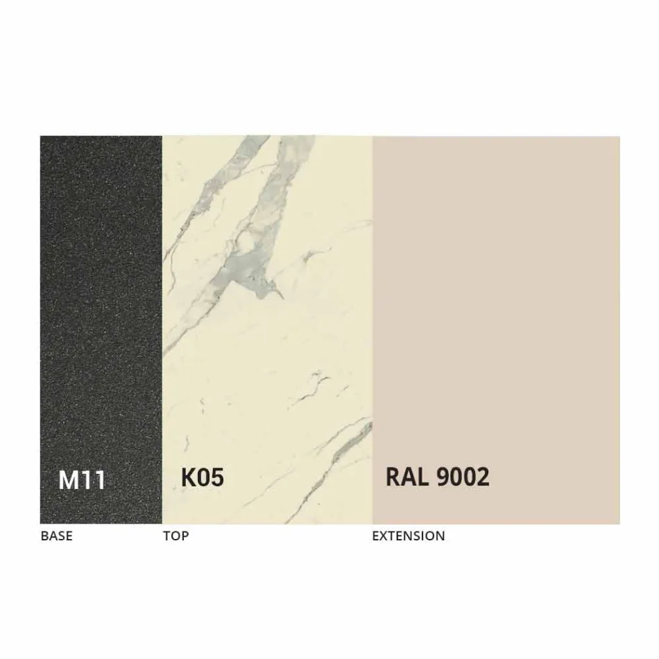 Ausziehbarer Esstisch bis 180 cm aus Keramik Made in Italy - Pitagora Viadurini