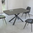 Ausziehbarer Esstisch auf 230 cm aus Glaskeramik und Metall – Kinari Viadurini