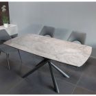 Ausziehbarer Esstisch auf 230 cm aus Glaskeramik und Metall – Kinari Viadurini