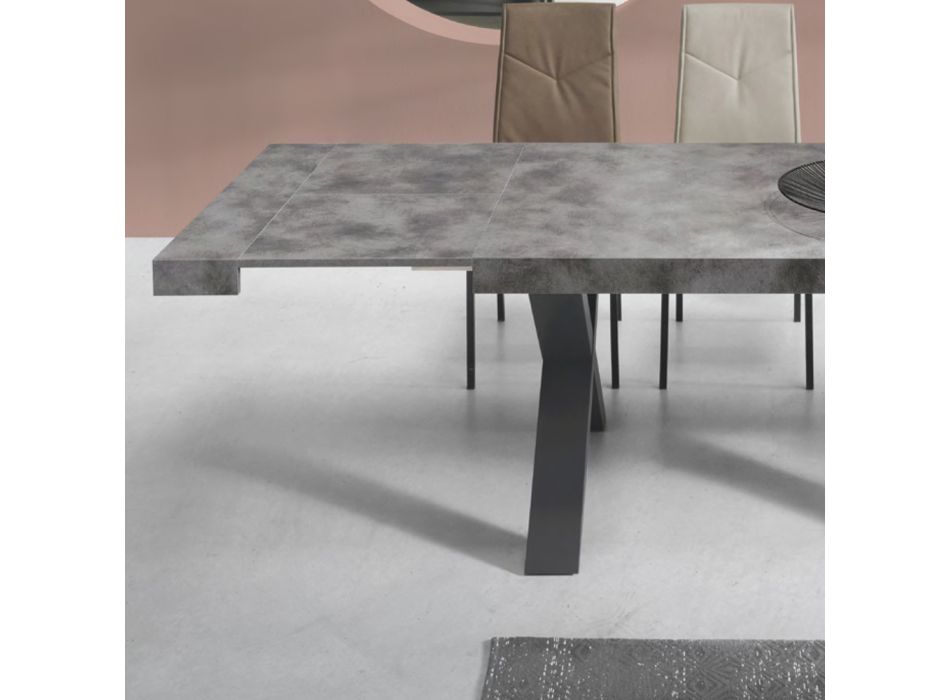 Esstisch ausziehbar auf 260 cm Moderne Betonoptik - Lenova Viadurini