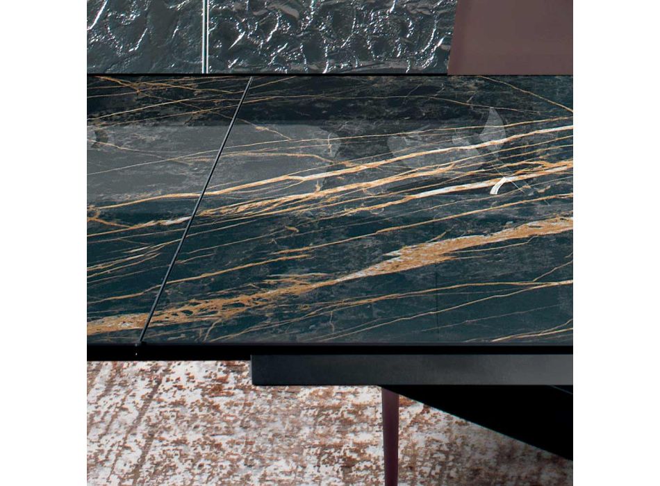 Ausziehbarer Esstisch auf 300 cm aus Hypermarble, hergestellt in Italien – Grotta Viadurini