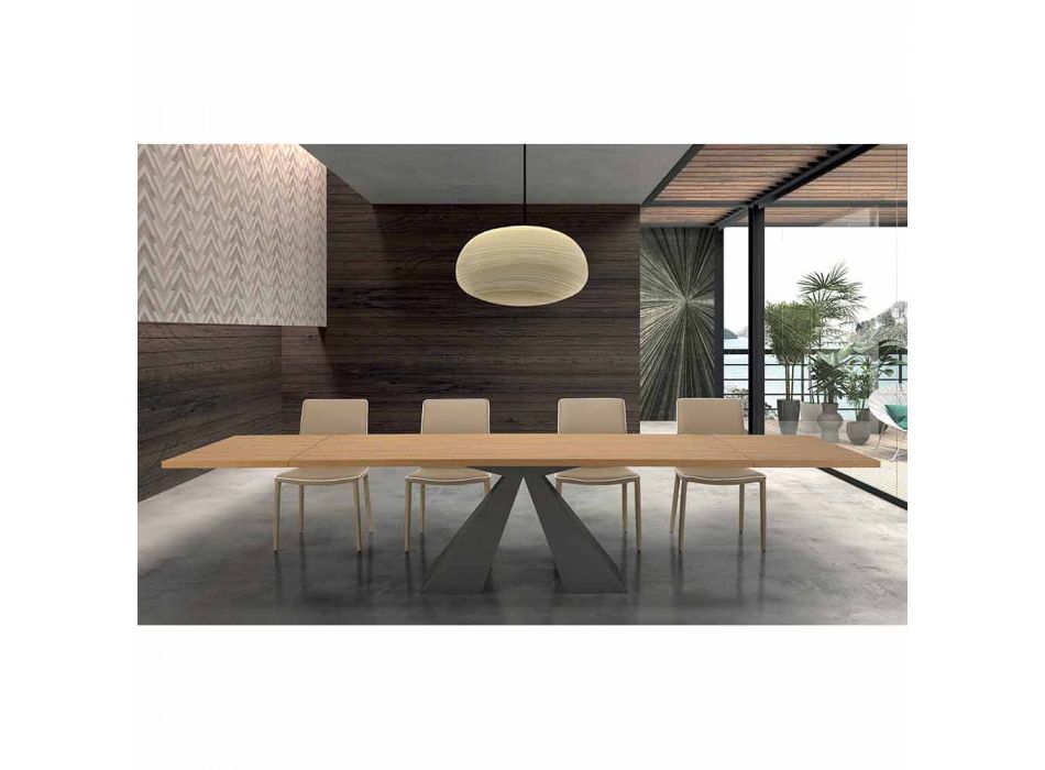 Ausziehbarer Esstisch auf 300 cm aus HPL-Laminat, hergestellt in Italien – Dalmatiner Viadurini