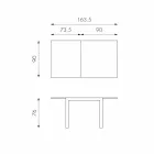 Ausziehbarer Esstisch mit Teo Glasplatte Viadurini