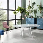 Esstisch verlängerbar mit Glas Tischplatte Japan New Viadurini