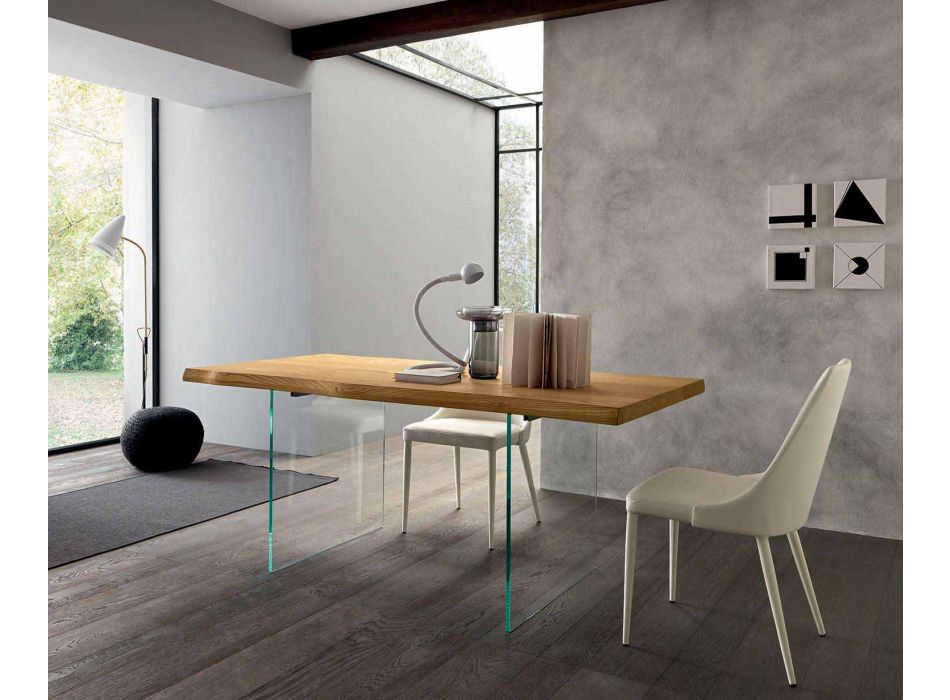 Ausziehbarer Esstisch Bis zu 280 cm aus Holz und Glas Made in Italy - Focus Viadurini