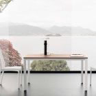Ausziehbarer Esstisch Bis zu 230 cm aus Melamin Made in Italy - Platin Viadurini
