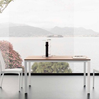 Ausziehbarer Esstisch Bis zu 230 cm aus Melamin Made in Italy - Platin