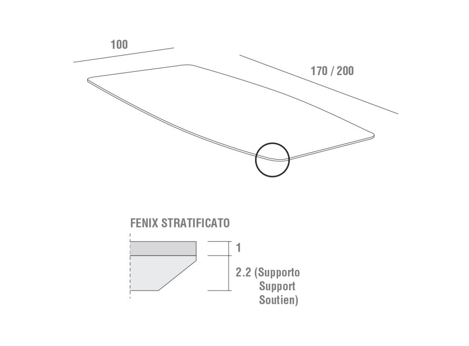 Ausziehbarer Esstisch Bis zu 280 cm in Fenix Made in Italy - Lingotto