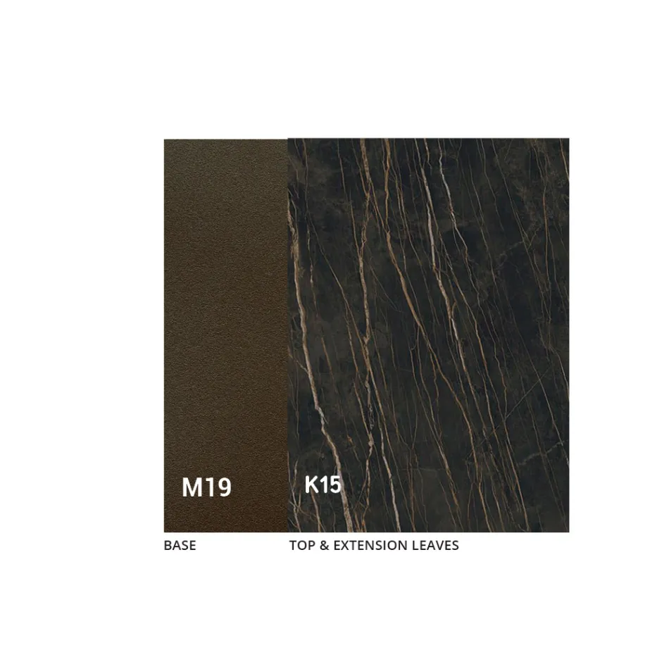 Ausziehbarer Esstisch bis zu 280 oder 298 cm mit Keramikplatte - Nomia Viadurini