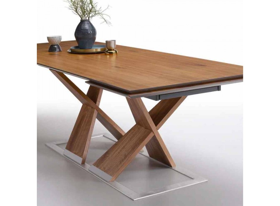 Ausziehbarer Esstisch Bis zu 294 cm aus Holz Made in Italy - Monique Viadurini