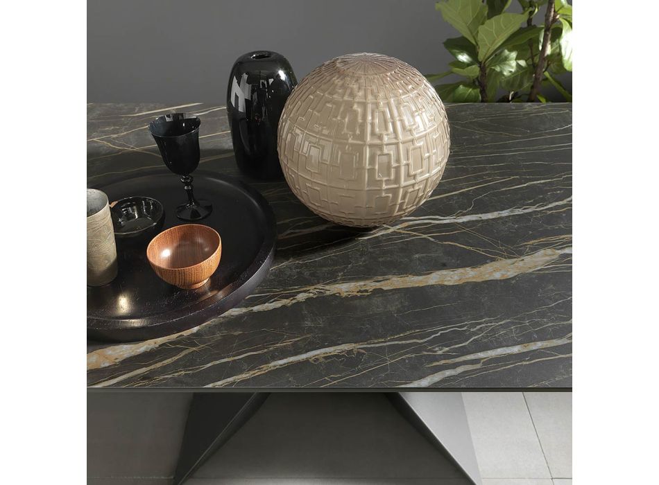 Ausziehbarer Esstisch Bis zu 298 cm aus Keramik Made in Italy - Anaconda Viadurini