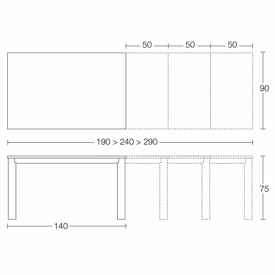 Ausziehbarer Esstisch Bis zu 310 cm in Keramik Made in Italy - Pitagora Viadurini